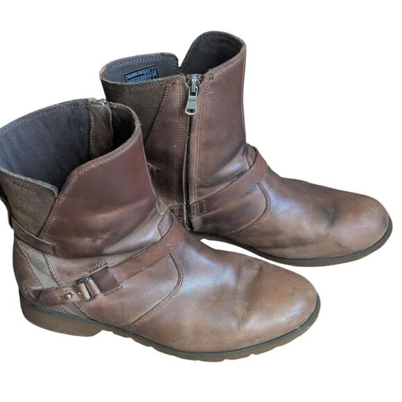 Teva Brown Leather Boots, Ankle Strap, Size 8 - Picture 1 of 6